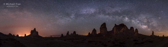 Panorama Merge: Trona Pinnacles and the Milky Way, Trona Pinnacles National Natural Landmark, CA, USA