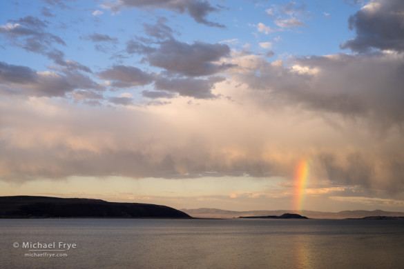 Rainbow over Negit Island, Mono Lake, CA, USA