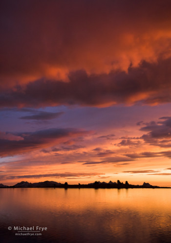 Sunset over an alpine lake, Yosemite NP, CA, USA