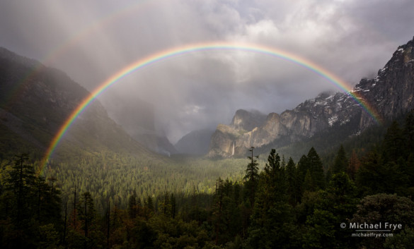 Lightroom's New Dehaze Control: Rainbow over Yosemite Valley from Tunnel View, Yosemite NP, CA, USA