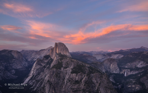 Half Dome from Glacier Point at sunset, Yosemite NP, CA, USA