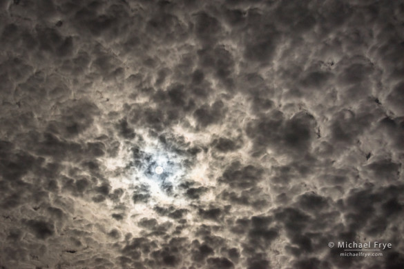 Moonlit clouds, Mariposa County, CA, USA