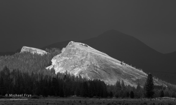 Sunlight on Lembert Dome, with Mt. Dana in the background, Tuolumne Meadows, Yosemite NP, CA, USA