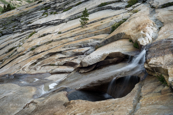 Creek cascading through a granite bowl, Yosemite NP, CA, USA