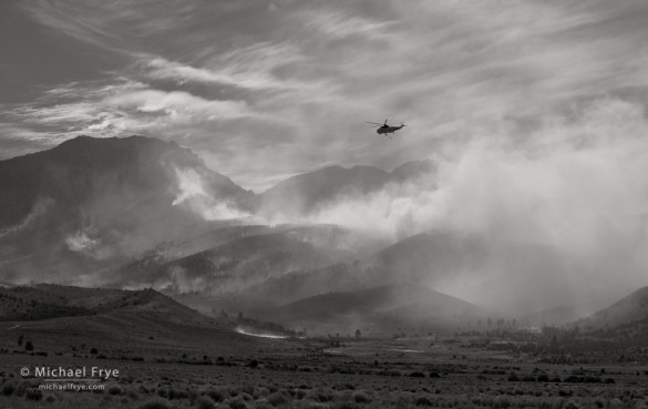 Helicopter over the Walker Fire, Inyo NF, near Lee Vining, CA, USA, 8/16/15