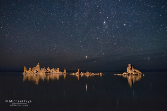 Tufa and stars (with Perseus and the Pleiades), Mono Lake, CA, USA