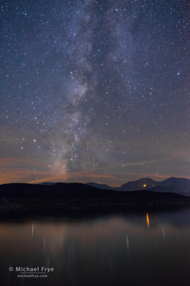 The Milky Way over Mono Lake with the glow from the Walker Fire, Mono Lake, CA, USA 8/19/15
