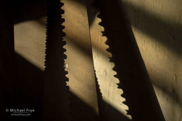 Saw blades and shadows, Boone General Store, Bodie State Historic Park, CA, USA