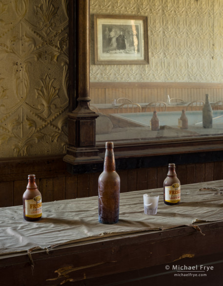 The bar in the Wheaton and Hollis Hotel, Bodie State Historic Park, CA, USA