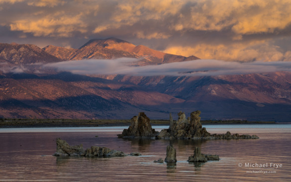 Sunrise over Mono Lake and Dunderberg Peak, CA, USA