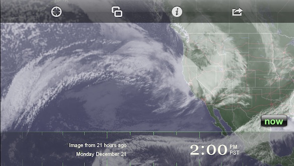 The "atmospheric river" aimed at northern California at 2:00 p.m. yesterday
