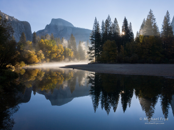 Autumn Sunrise, Half Dome and the Merced River, Yosemite National Park, California