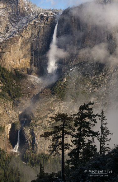 Upper and Lower Yosemite Falls from the Four-Mile Trail, Yosemite NP, CA, USA