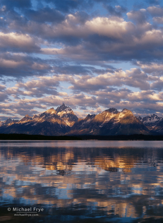 The Tetons from Jackson Lake, sunrise, Grand Teton NP, WY, USA