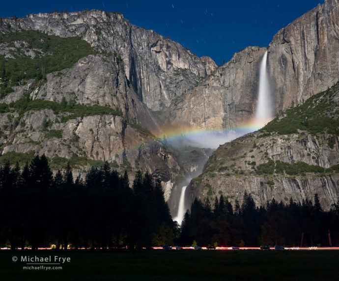 Lunar rainbow from Cook's Meadow, Yosemite NP, CA, USA