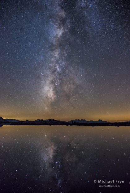 Milky Way reflected in an alpine lake, Yosemite NP, CA, USA