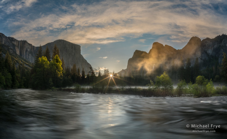 Spring sunrise, Gates of the Valley, Yosemite NP, CA, USA