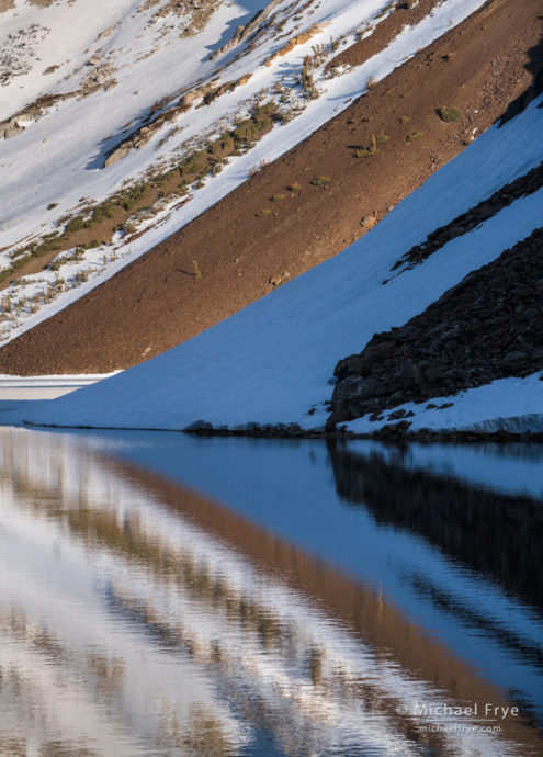 Snow patterns, Ellery Lake, Inyo NF, CA, USA