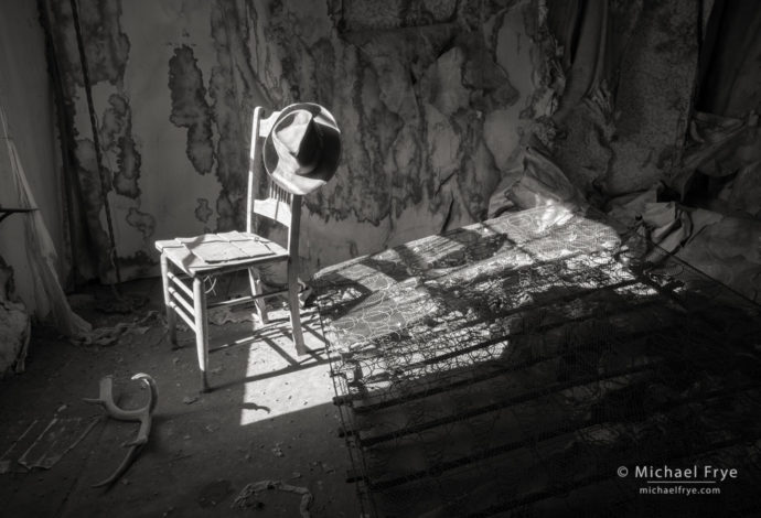 Chair and hat, Reddy House, Bodie State Historic Park, CA, USA