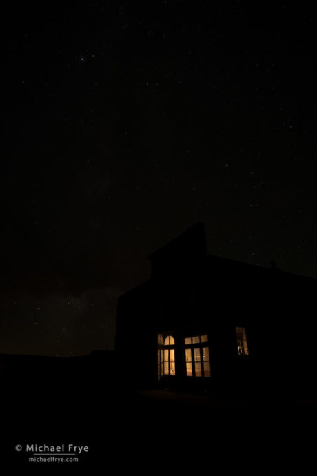 One of the light-painting layers, where I lit the interior of the right-hand building. You can see outlined against the right-hand window.