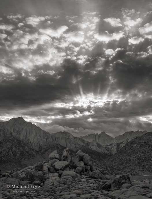 Sunset over Mt. Whitney from the Alabama Hills, CA, USA