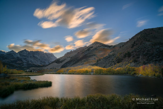 Sunset clouds over North Lake, autumn, Inyo NF, CA, USA