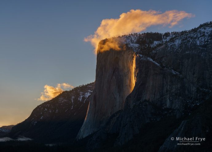 10. El Capitan and Horsetail Fall at sunset, Yosemite NP, CA, USA