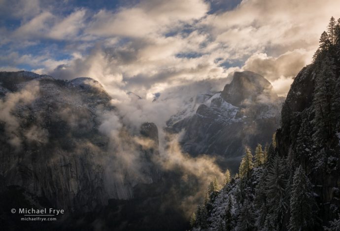 15. Half Dome and North Dome at sunrise from the Four-Mile Trail, Yosemite NP, CA, USA