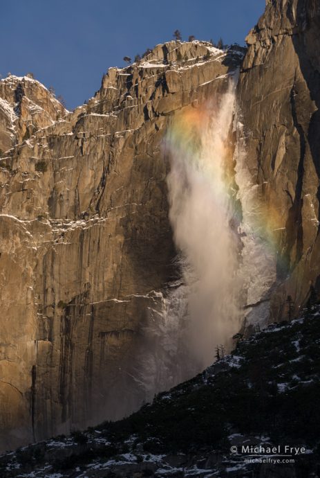 Rainbow on Upper Yosemite Fall, Yosemite NP, CA, USA