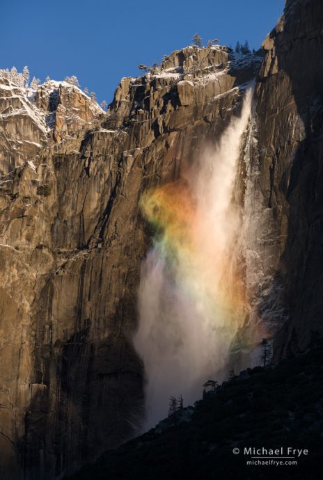 Rainbow on Upper Yosemite Fall, Yosemite NP, CA, USA