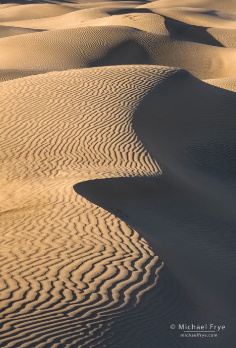 Forms and textures, Mesquite Flat Dunes, Death Valley NP, CA, USA