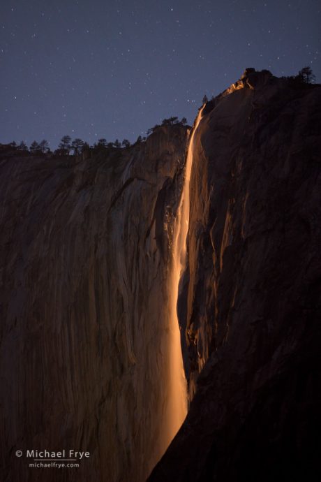 Horsetail Fall by moonlight, Yosemite NP, CA, USA