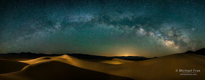 Milky Way over sand dunes, Death Valley NP, CA, USA