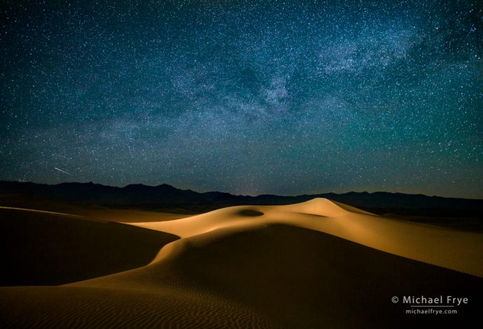 Milky Way over sand dunes, Death Valley NP, CA, USA a7r, a7s, sonyalpharumors