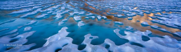 Deep Freeze High Country: Ice panorama, Saddlebag Lake, Inyo NF, CA, USA