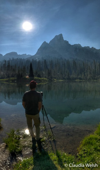 Michael capturing eclipse sequence, Augusut 21, 2017, Sawtooth Mountains, Idaho,