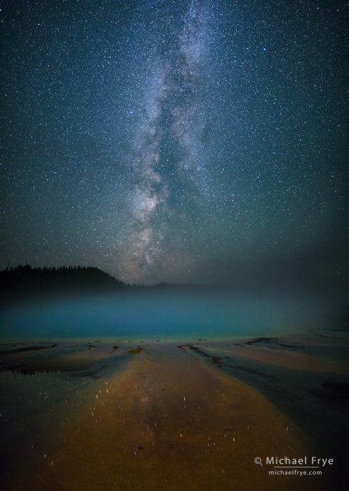 Milky Way over Grand Prismatic Spring, Yellowstone NP, WY, USA