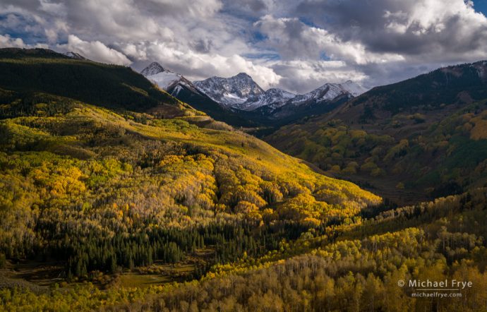 Colorado Autumn Color: Aspens below Capital Peak, White River NF, CO, USA