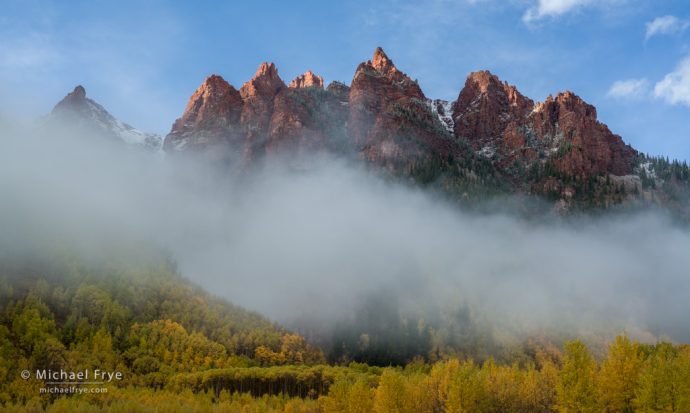 Photographing Icons, Maroon Bells: Jagged peaks of the Elk Mountains, from Maroon Lake, White River NF, CO, USA
