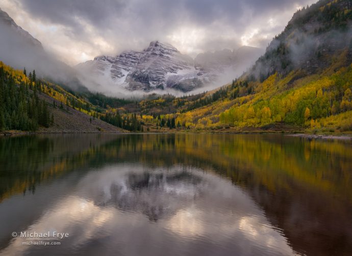 Photographing Icons: Maroon Bells in autumn, Maroon Lake, White River NF, CO, USA