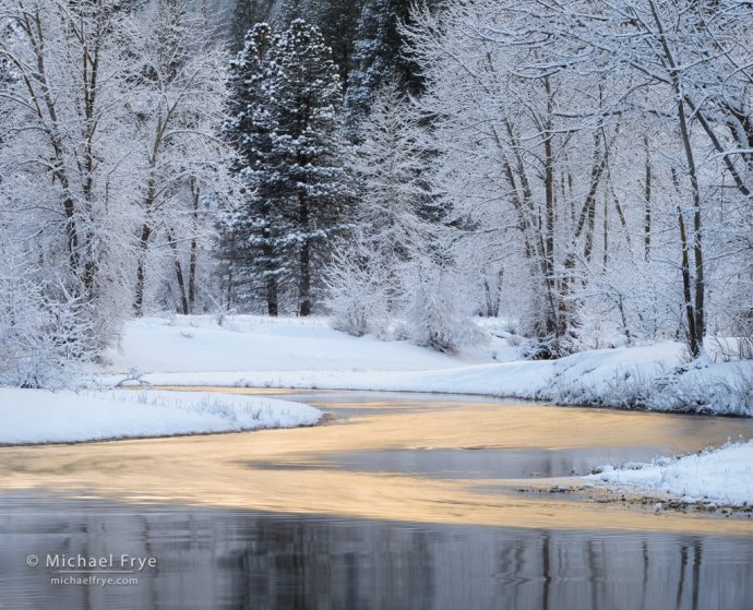 Merced River in winter, Yosemite NP, CA, USA