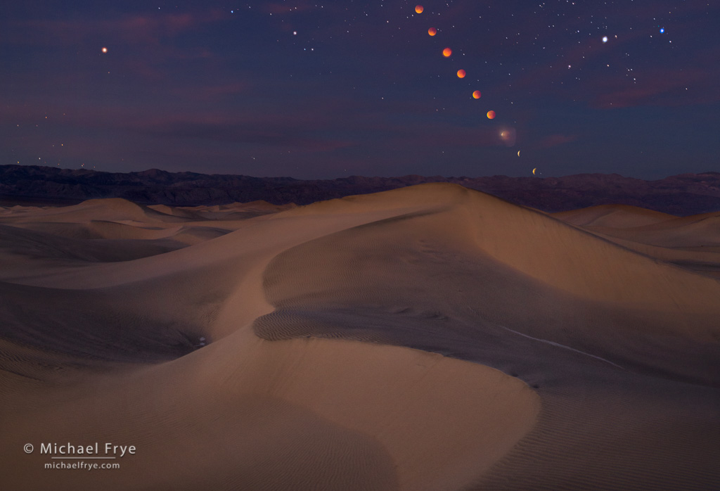 Lunar Eclpise over Mesquite Flat Sand Dunes Michael Frye Photography