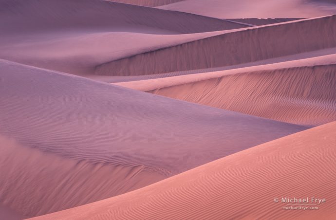 Practicing Compositional Skills using Abstract Vision :Sunset glow,, Mesquite Flat Dunes, Death Valley NP, CA, USA