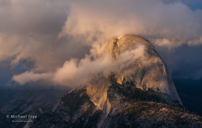 Half Dome and clouds from Glacier Point, Yosemite NP, CA, USA