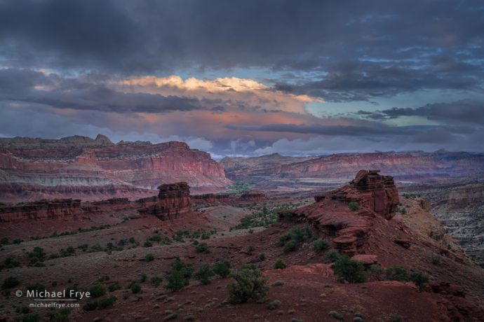 Storm clouds at sunset, Capitol Reef NP, UT, USA