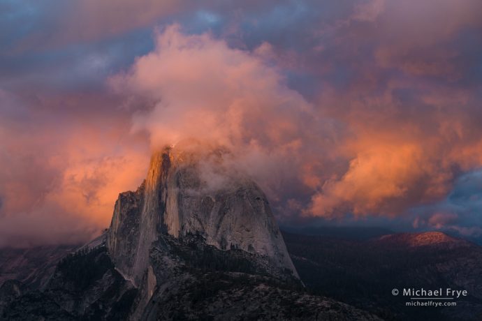 12. Half Dome and clouds at sunset from Glacier Point, Yosemite