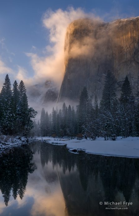 39. El Capitan and the Merced River at sunset, Yosemite