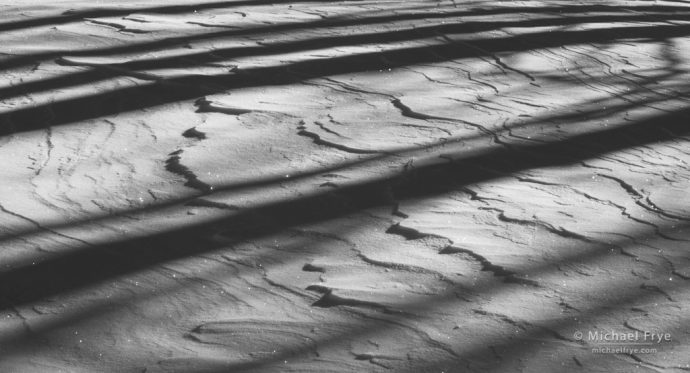 Shadows on snow, Inyo NF, CA, USA