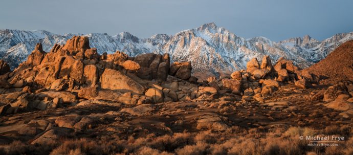 Lone Pine Peak and Mt. Whitney from the Alabama Hills, CA, USA