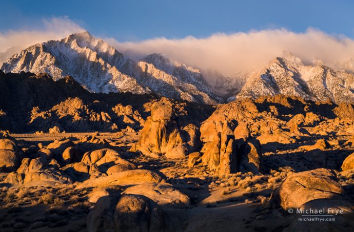 Early-morning light on Lone Pine Peak and the Alabama Hills, CA, USA